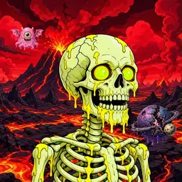 Oozlings #2615, Mutated Skull · Lava Fields