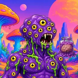 Oozlings #2616, Eyeball Cluster · Mushroom Desert