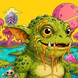 Oozlings #2618, Toad Goblin · Turquoise Swamp