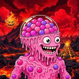 Oozlings #262, Gumball Brain · Lava Fields