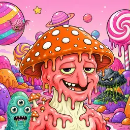 Oozlings #2628, Mutated Mushroom Head · Candy Planet