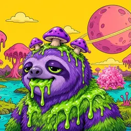Oozlings #2630, Slime Sloth · Turquoise Swamp