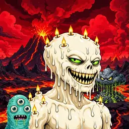 Oozlings #2637, Candle Wax · Lava Fields