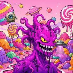 Oozlings #264, Squid · Candy Planet