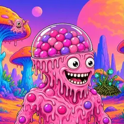 Oozlings #2640, Gumball Brain · Mushroom Desert