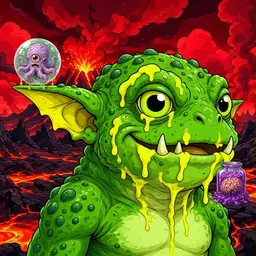 Oozlings #2652, Mutated Toad Goblin · Lava Fields