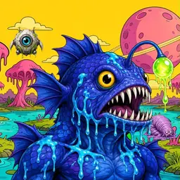 Oozlings #2653, Anglerfish · Turquoise Swamp
