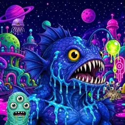 Oozlings #2656, Anglerfish · Neon City