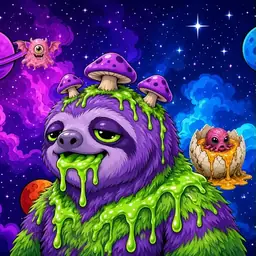 Oozlings #2657, Slime Sloth · Void Nebula