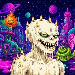 Oozlings #2663, Candle Wax · Neon City