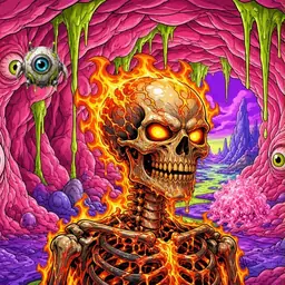 Oozlings #2667, Fire Skull · Flesh Cave