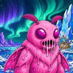 Oozlings #2669, Mutant Moth · Aurora Ice