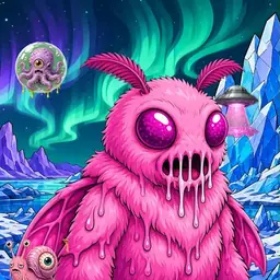 Oozlings #2671, Mutant Moth · Aurora Ice