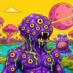 Oozlings #2673, Eyeball Cluster · Turquoise Swamp