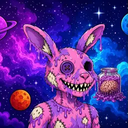Oozlings #2677, Zombie Bunny · Void Nebula