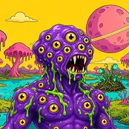 Oozlings #2679, Eyeball Cluster · Turquoise Swamp