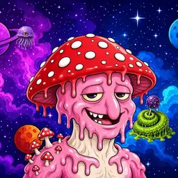 Oozlings #2682, Mushroom Head · Void Nebula