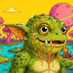Oozlings #2689, Toad Goblin · Turquoise Swamp
