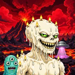Oozlings #2702, Candle Wax · Lava Fields