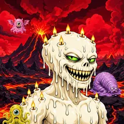 Oozlings #2703, Candle Wax · Lava Fields