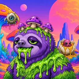 Oozlings #2704, Slime Sloth · Mushroom Desert