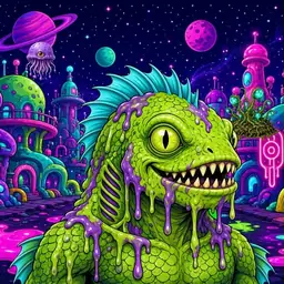 Oozlings #2717, Swamp Fish · Neon City
