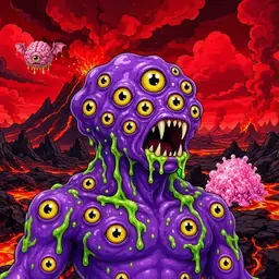 Oozlings #2719, Eyeball Cluster · Lava Fields