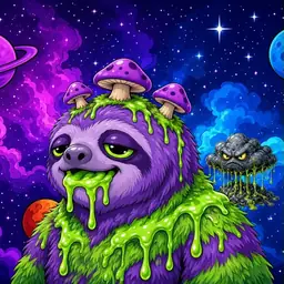 Oozlings #2725, Slime Sloth · Void Nebula