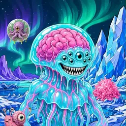 Oozlings #2727, Jellyfish Brain · Aurora Ice