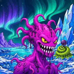 Oozlings #273, Squid · Aurora Ice