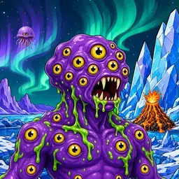 Oozlings #2731, Eyeball Cluster · Aurora Ice