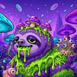 Oozlings #2737, Slime Sloth · Fungus Forest