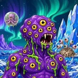 Oozlings #2739, Eyeball Cluster · Aurora Ice
