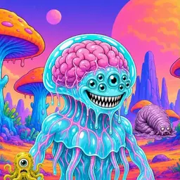 Oozlings #274, Jellyfish Brain · Mushroom Desert
