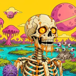 Oozlings #2744, Skull · Turquoise Swamp