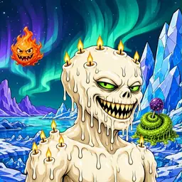 Oozlings #2753, Candle Wax · Aurora Ice