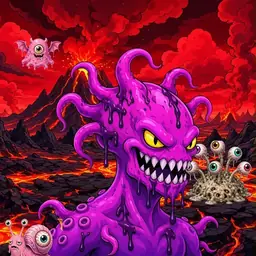 Oozlings #2755, Squid · Lava Fields