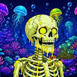 Oozlings #2760, Mutated Skull · Glow Reef