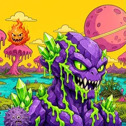 Oozlings #2762, Crystal Rock · Turquoise Swamp