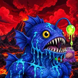 Oozlings #2767, Anglerfish · Lava Fields