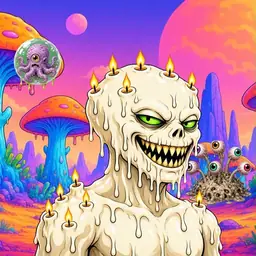 Oozlings #277, Candle Wax · Mushroom Desert