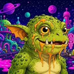 Oozlings #2771, Toad Goblin · Neon City