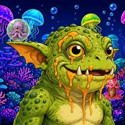 Oozlings #2774, Toad Goblin · Glow Reef