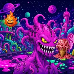 Oozlings #2775, Squid · Neon City