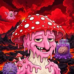 Oozlings #2780, Mushroom Head · Lava Fields