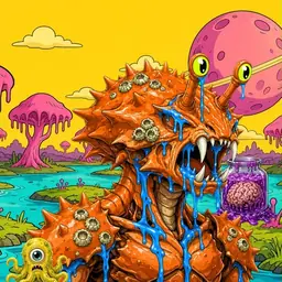 Oozlings #2781, Mutated Crab · Turquoise Swamp