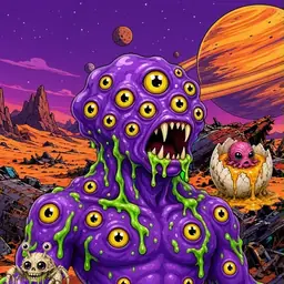 Oozlings #2784, Eyeball Cluster · Ship Junkyard