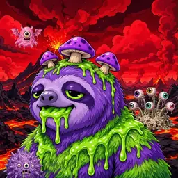 Oozlings #2787, Slime Sloth · Lava Fields