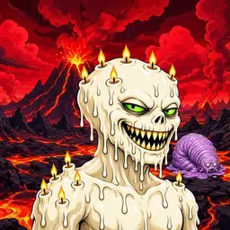 Oozlings #2788, Candle Wax · Lava Fields