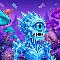 Oozlings #279, Ice Cyclops · Fungus Forest